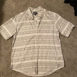 Gray and White Button-up Dress Shirt